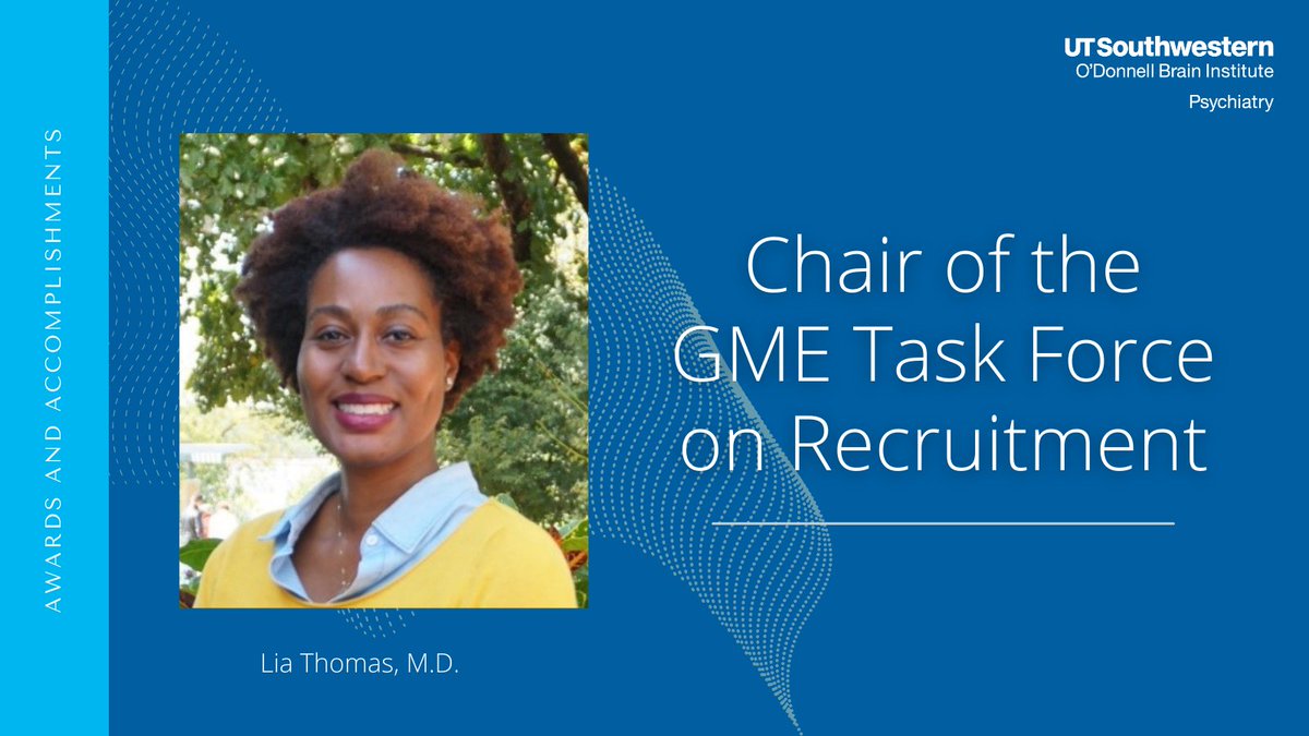UTSW_Psychiatry's tweet photo. Please join us in congratulating @DrLiaT1 on her appointment as Chair of the UT Southwestern Graduate Medical Education Task Force on Recruitment!

@UTSWedu #leadership #UTSWPsychiatry #education https://t.co/eQ1prEeXfD