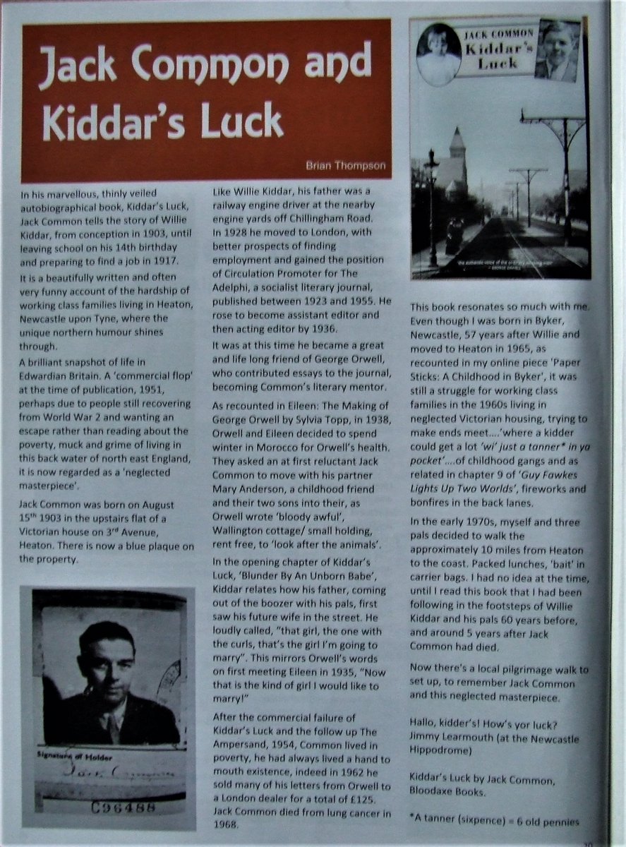 EyeOfJapetus's tweet photo. Here's a short piece I wrote for a local magazine about Jack Common and his masterpiece 'Kiddar's Luck'
'Hallo, Kidder's! How's yor luck?' https://t.co/52shPuSyFl