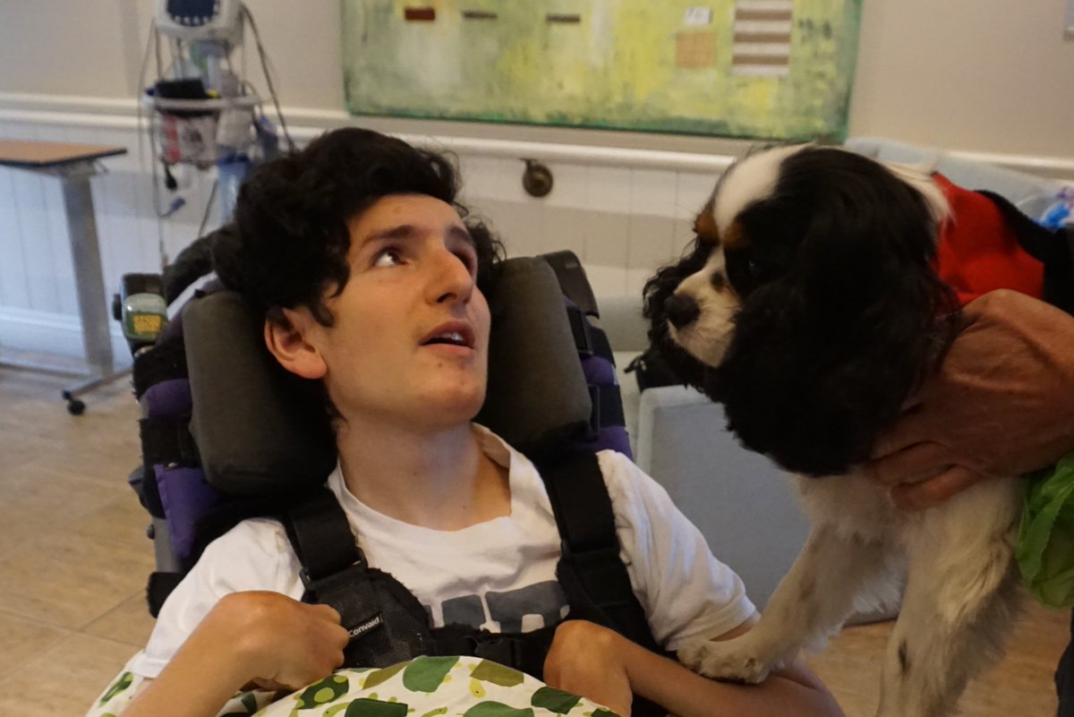 gmch's tweet photo. Close encounters of the cute kind -- Trevor and Archie the therapy dog make for an awesome photo. May this positive juju charge the start of your week!
#hapc #pedpc #pettherapy #childlifeprogramming #LifeAroundTheHouse https://t.co/PO8uIARISf