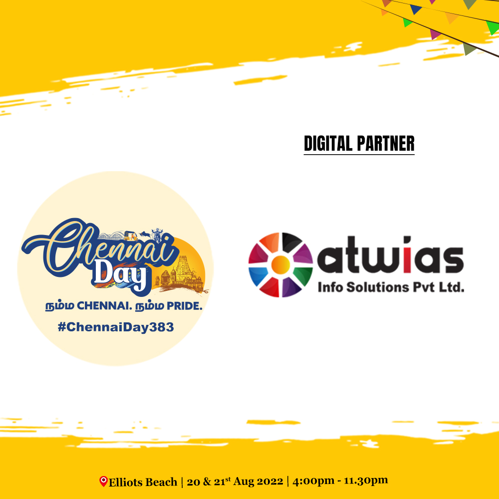 chennai_day's tweet photo. ๐ฅ ๐๐ Chennai Day Celebrations ๐๐๐ฅ
We are proud to welcome @atwias_ as our Digital Partner!
#ChennaiDay #ChennaiDay383 #atwias https://t.co/W9NbaP8zvB