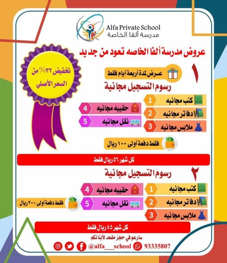 عروض مدرسة ألفا الخاصة الداعم لفريق المستقبل الرياضي
