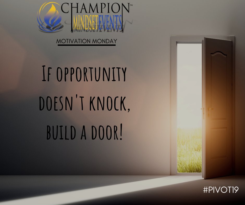ChMindsetEvents's tweet photo. You don't need someone to open a door for you, you have to build your own.
#Motivationmonday #Motivation #Monday #Champion #Mindset #ChampionMindset #buildyourdoor #createdestiny #goals #goalsahead #success https://t.co/Dxv5R8zAVJ