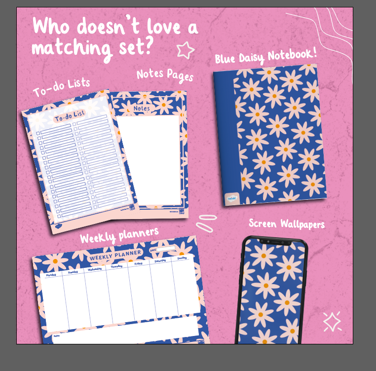 TwinklStore's tweet photo. How CUTE is our Blue Daisy notebook? We love it so much we made it a few of online resources in it 🌸

Our 'To-do list', 'Weekly planner' and 'Phone screensaver' is all free through your Twinkl subscription 😜 https://t.co/dAal14lKTj