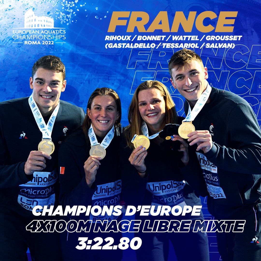 #EnDirect #Rome2022 #Natation
Une fin de journée en apothéose 🥇
📸 KMSP/S.KEMPINAIRE
#TeamFrance #TeamFFN