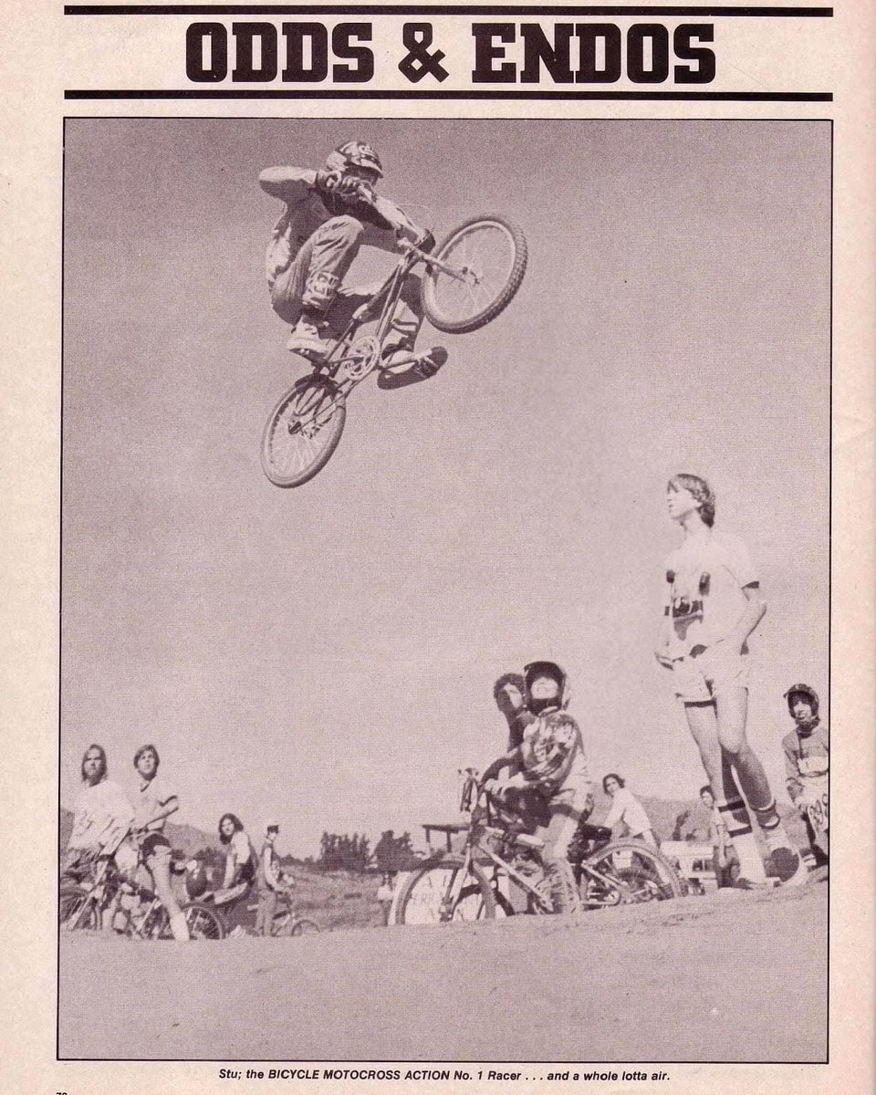 sebikes's tweet photo. There’s one thing that SE riders have ALWAYS done: go BIG on their SE bikes! Check out @stompnstu going to the moon on his signature #str1 #quadangle back in the late ‘70s. With 1pc cranks and all!😱 We’ve been here for years.💪🏽 #bmxlegend #oldschoolbmx #bmxracing #bmx #sebikes https://t.co/IQb05IzW5u