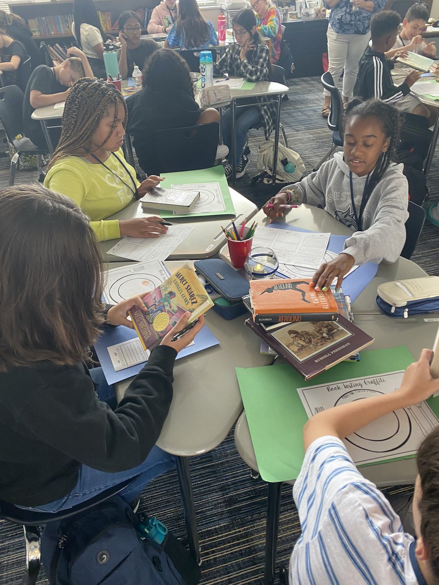 kellycoxWLMS's tweet photo. Book tasting in Ms. Deckinger’s class!@HumbleISD_WLMS @DrWash_Leads https://t.co/1kVwRzyPpn
