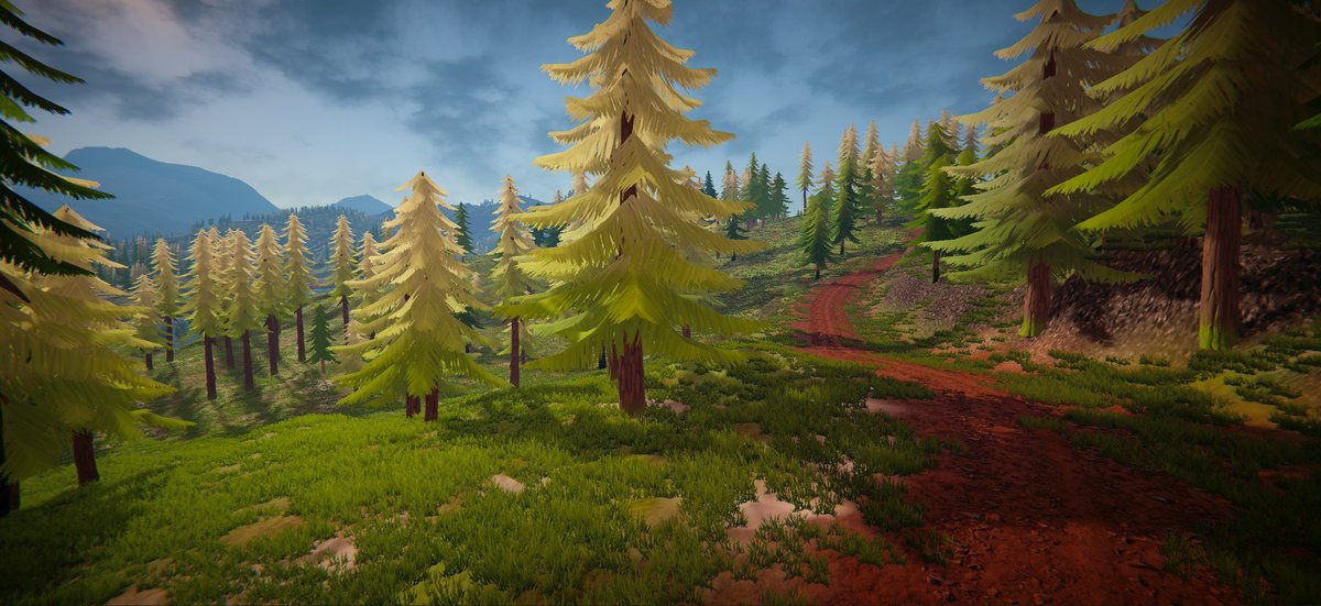 NoMansNorth's tweet photo. Time for another sneak peek for No Man's North. A mixture of procedurally generated landscapes and some very nice shaders! Who's ready to explore the Pacific Northwest with their RV? 👀 #indiedev #indiegame https://t.co/XNi7mTpxWB