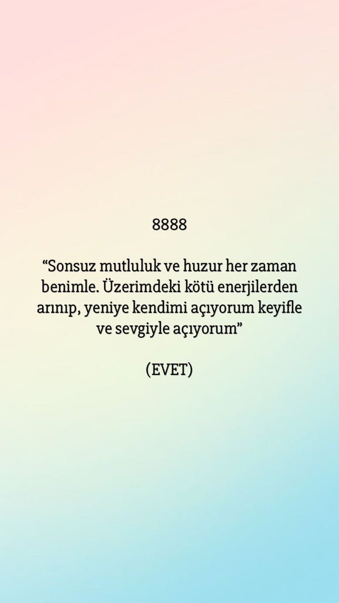 altheastrology's tweet photo. Çekim yasası ✨

‘’Sonsuz mutluluk ve huzur her zaman benimle. Üzerimdeki kötü enerjilerden arınıp, yeniye kendimi açıyorum keyifle ve sevgiyle açıyorum’’ (EVET) 

Enerjiyi aktif hale getirmek için takip edip rt yapabilirsiniz 🫶🏻 https://t.co/U0UeXIMEBb