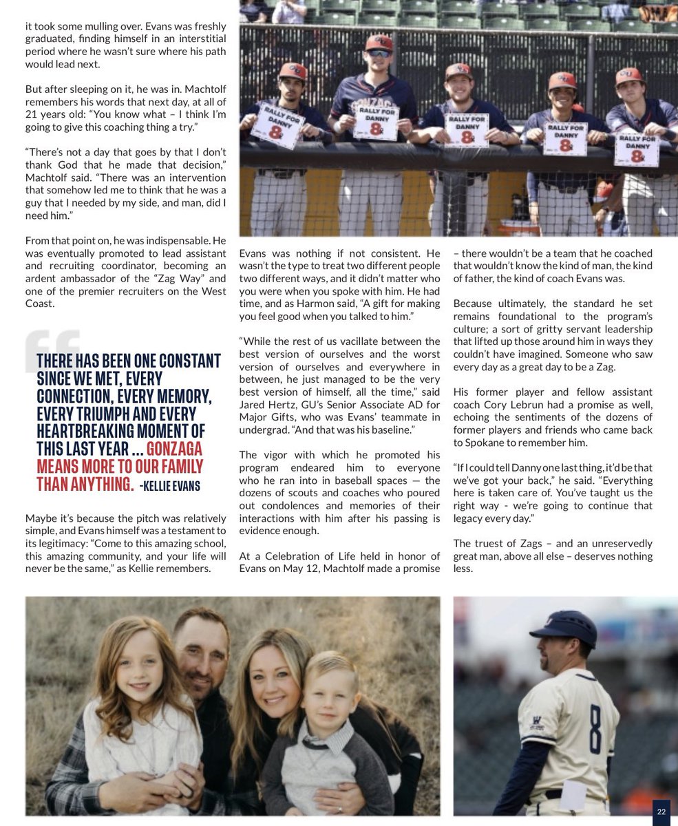 ConnorJGilbert's tweet photo. Got the opportunity this summer to write a tribute to Coach Danny Evans, the man who set the standard for @ZagBaseball in every way imaginable. Hoping I did justice to an incredible life. https://t.co/FTO6vxH6yh