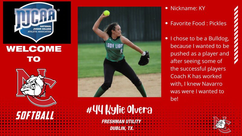 Say hello to our next incoming freshman from Dublin Tx #44 Kylie Olvera. <a href="/kylie41645256/">kylie</a> a utility player that puts pressure on the opponent’s defense. <a href="/NCBulldogsAD/">Michael Landers</a> <a href="/NavarroSports/">NavarroSports</a> #Dawgs23 #ItsAGreatDay2BeABulldog