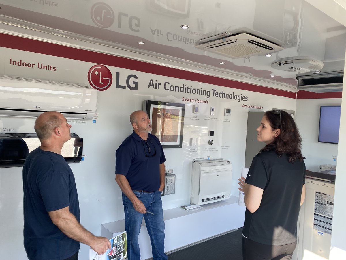 LGHVACUSA's tweet photo. Last week the LG Residential Roadshow traveled with Thos. Somerville to Hollywood MD, Chantilly VA and Camp Hill PA. Thank you to Thos. Somerville and LG's Raelynn Warner! #LGRoadshow https://t.co/hBWbNEYPs5
