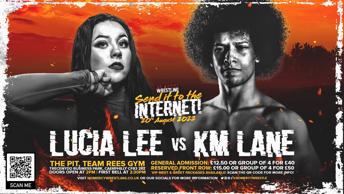 NoMercyWrestle's tweet photo. 🚨 MATCH ANNOUNCEMENT! 🚨

🎟 https://t.co/gwI26l5ahl or on the doors!
📆 August 20th, 2022
⌚ Doors - 2pm | First Bell - 2:30pm
📍 The Pit, Team Rees Gym, Caerphilly https://t.co/Ibee5VeqA2