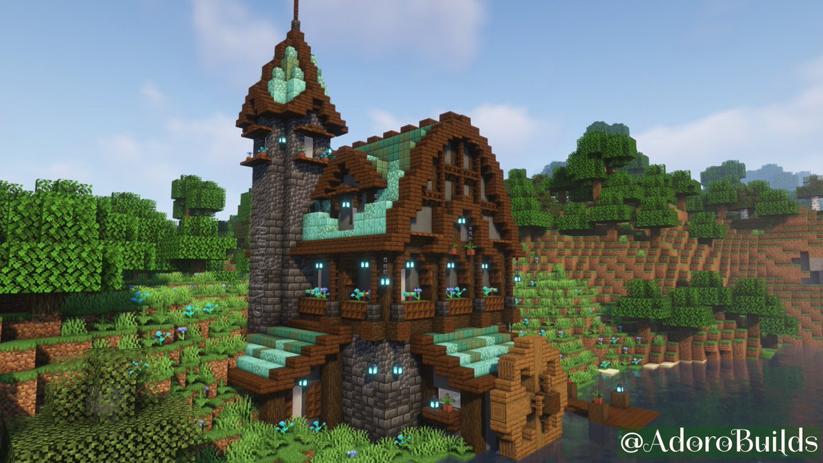 AdoroBuilds's tweet photo. The Blue Watermill 🌊

#minecraft #minecraftbuild #minecraftbuilds #mcbuild #mcbuilds #minecraftbuildinspo https://t.co/LievJy0WMs