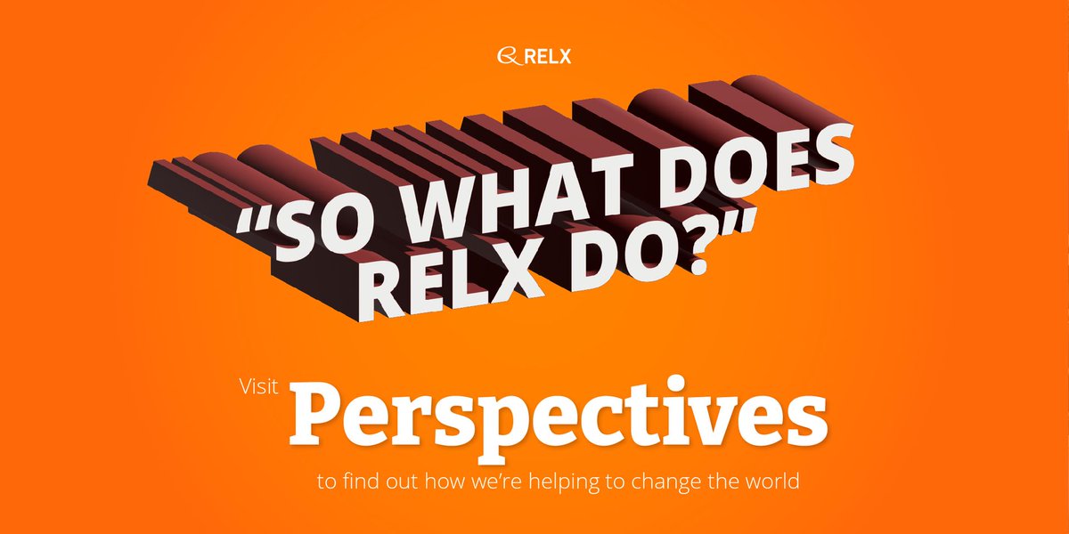 RELXHQ's tweet photo. Ever wonder what RELX really does? Visit Perspectives, RELX's content hub for stories, videos, podcasts, reports and more to learn how our businesses are helping their customers change the world: https://t.co/ue03pULcSw https://t.co/LKAoGJ7bHL
