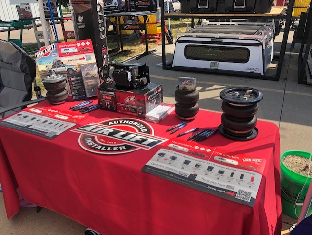 AmericanTopper's tweet photo. We aren't just toppers! American Toppers has all your truck and automotive accessory needs covered. Come check us out at the Iowa State Fair between the varied industries building and the Jacobson center, just west of the sky glide. 

#iowastatefair #airlift #truckaccessories https://t.co/lnJwUC2sw7