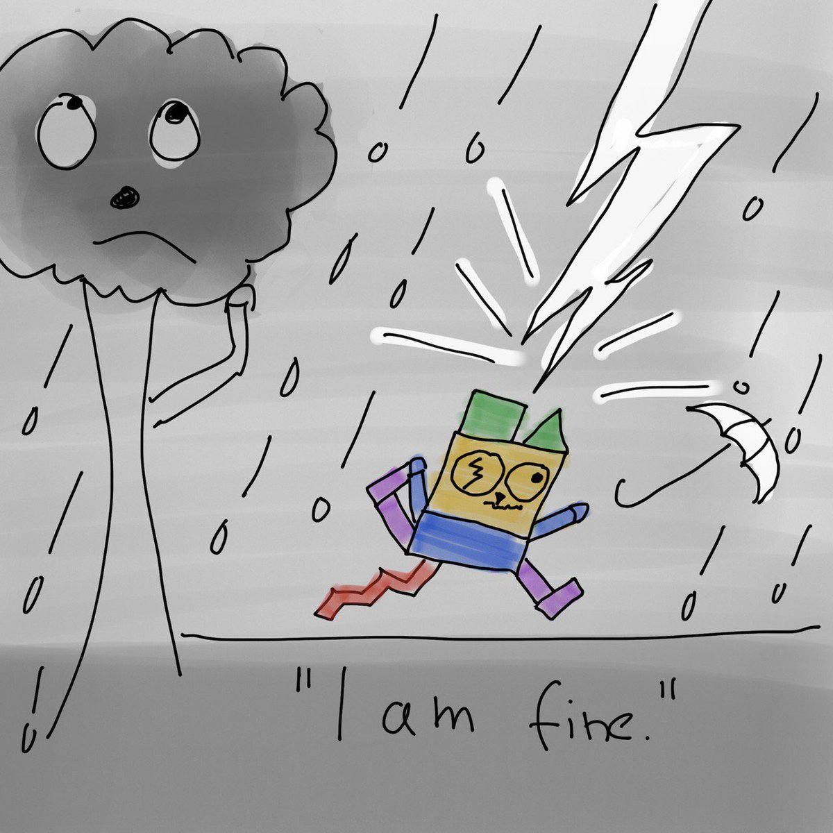 i_am_fine_cat's tweet photo. "I am fine." Collecting alternative energy.
#lighteningstrike #renewableenergy #rain #thunderstorm #singingintherain #iam #electric #ouch
#iamfine #cat #cartoon #comic #comics #catcartoon #webcomic #webcomics #drawdaily #catlife #cutecat #CatsOfTwitter #onecataday https://t.co/Sh54O5y3Ya