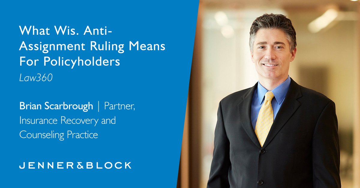 JennerBlockLLP's tweet image. In an article for Law360, Brian Scarbrough and Daniel Ergas discuss Wisconsin’s anti-assignment ruling and its effect on policyholders. 

Learn more: fal.cn/3r3hd #AntiAssignment #Wisconsin #PepsiCola