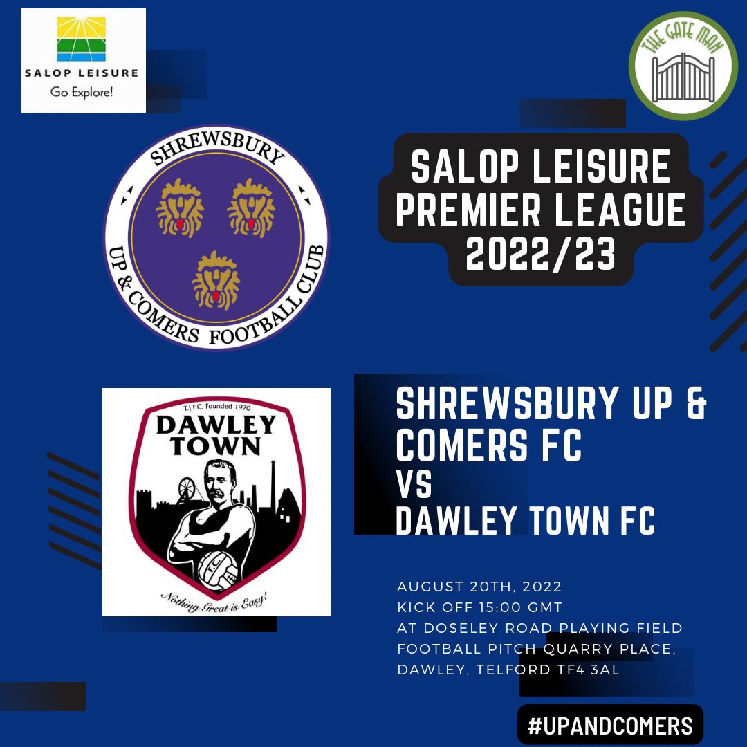 UpnComersMensFC's tweet photo. Saturday will be our first Away trip of the 2022/23 season as we travel to Telford side @DawleyTownFC who finished 3rd last season. 3pm kick off. @SalopLLeague #supportwelcome #awaydays #upandcomers https://t.co/e35ueogUIv