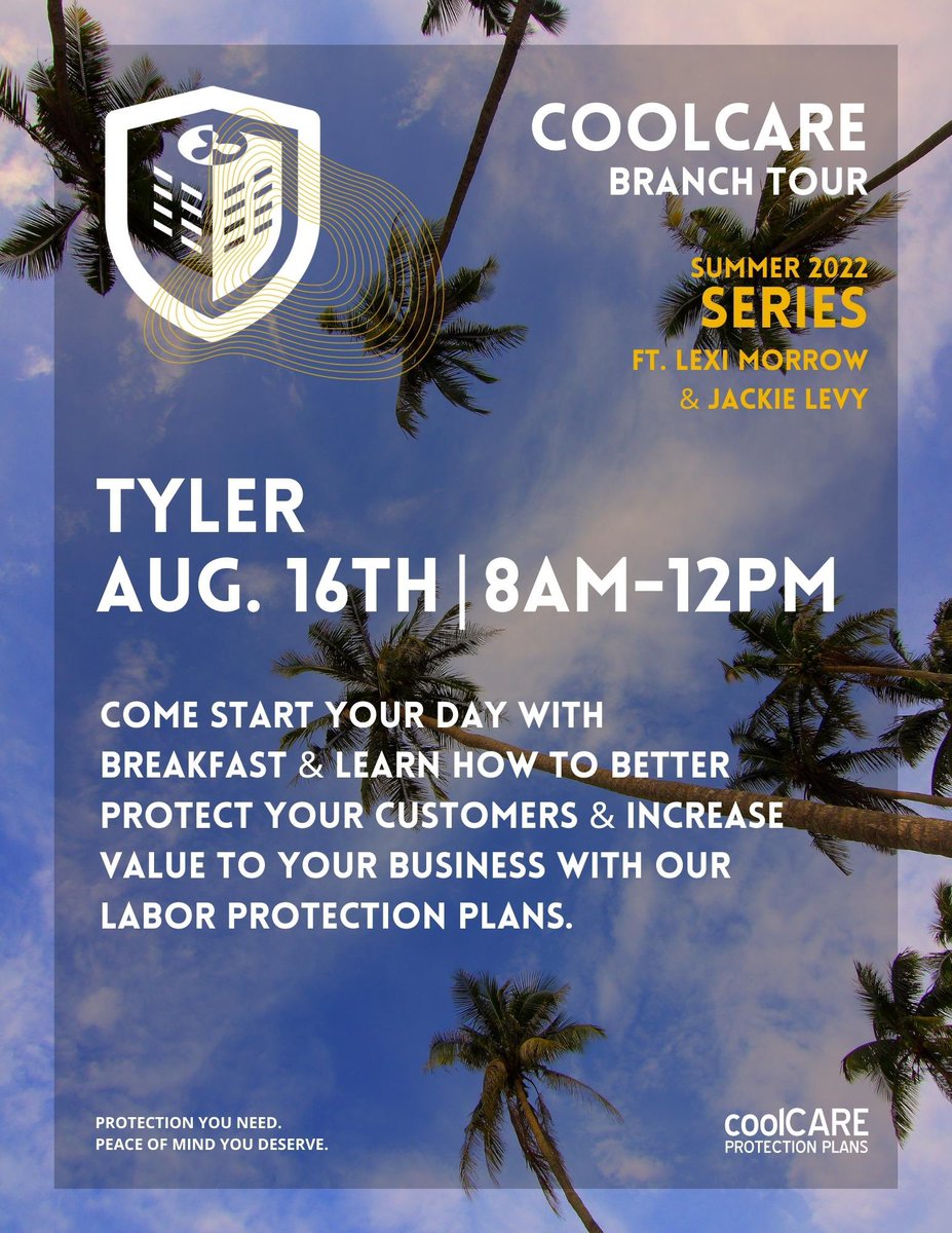 Next stop on the CoolCARE Branch Tour is Standard Supply- Tyler, TX. Stop by to meet you CoolCARE product specialist, Jackie Levy, and learn how to generate more profit for your business! #CoolCare #hvac #laborprotectionplans