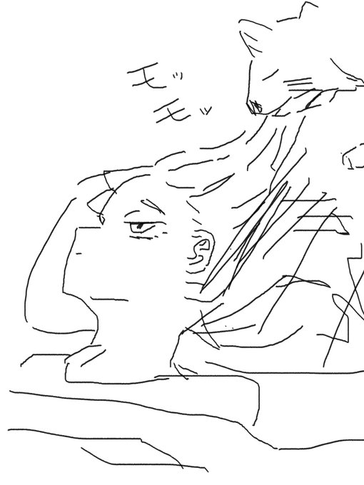 猫に髪の毛食われてます 