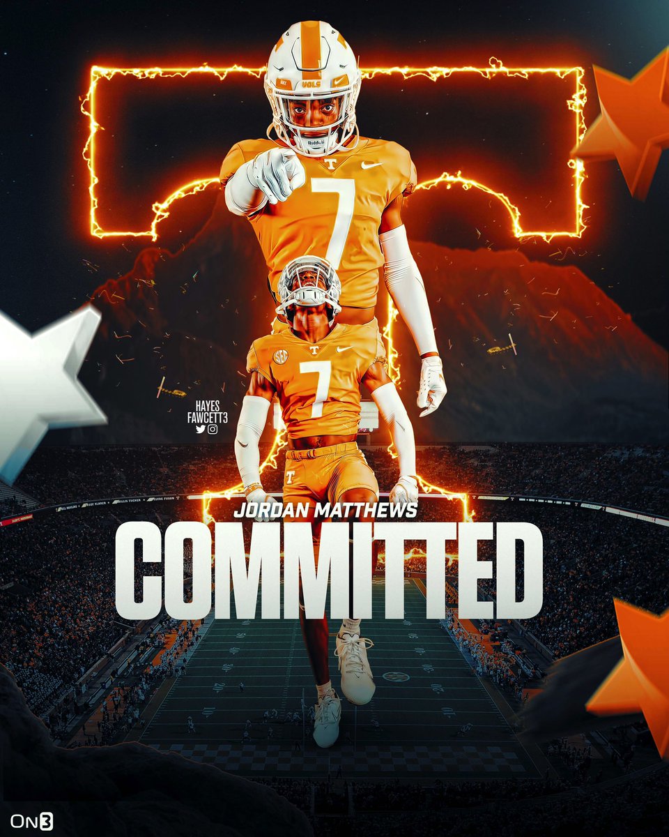 Hayesfawcett3's tweet photo. BREAKING: Four-Star CB Jordan Matthews has Committed to Tennessee!

The 6’2 180 CB from Baton Rouge, LA chose the Vols over Texas and Michigan.

More Here (FREE): https://t.co/27IIVvjuMp https://t.co/SUunHnxV9K