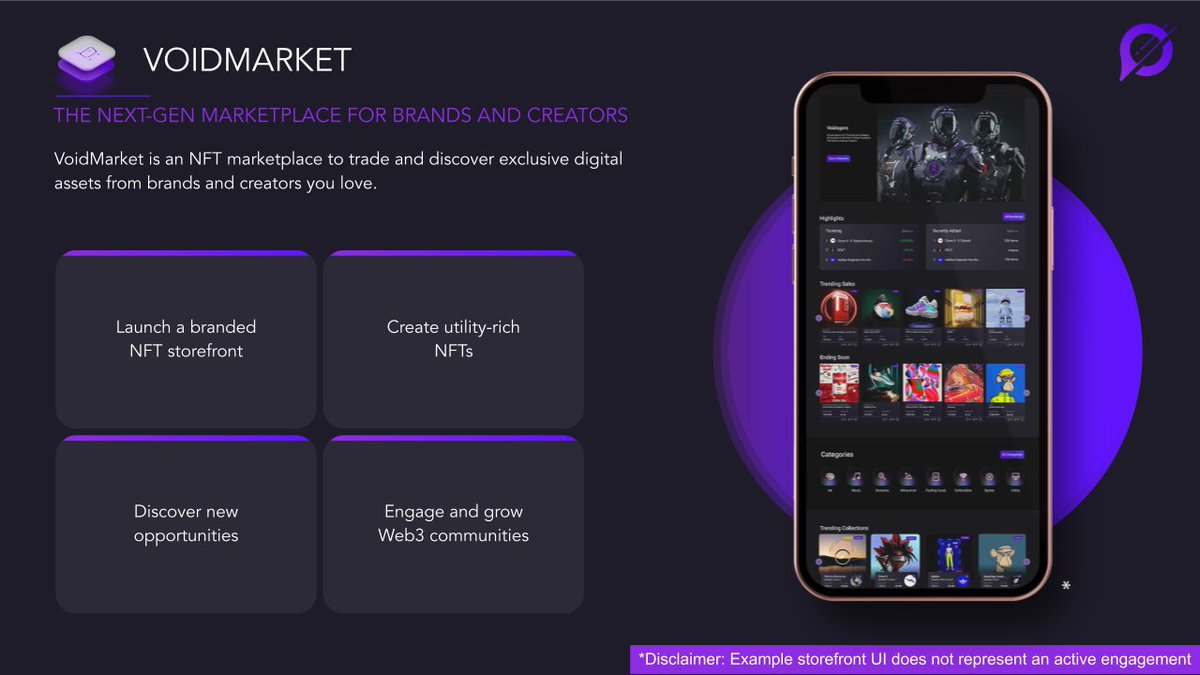 EnterTheVoidNFT's tweet photo. Today we are excited to provide even further insight into The Void NFT Marketplace.
#TheVoid is a primary & secondary NFT marketplace for businesses and creators of all shapes and sizes running on @Conste11ation
#VoidMarket
$ETV - $DAG https://t.co/OK5W8oYi5Q