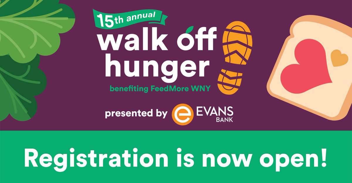 feedmorewny's tweet photo. Take steps to fight hunger! Join us Saturday, October 15, 2022 at Buffalo River Fest Park for the 15th annual #WalkOffHunger, presented by @EvansBankWNY!
Register today to get immediate access to your personal fundraising page: https://t.co/yrr1Gv6s7L https://t.co/Z6BNy919Br