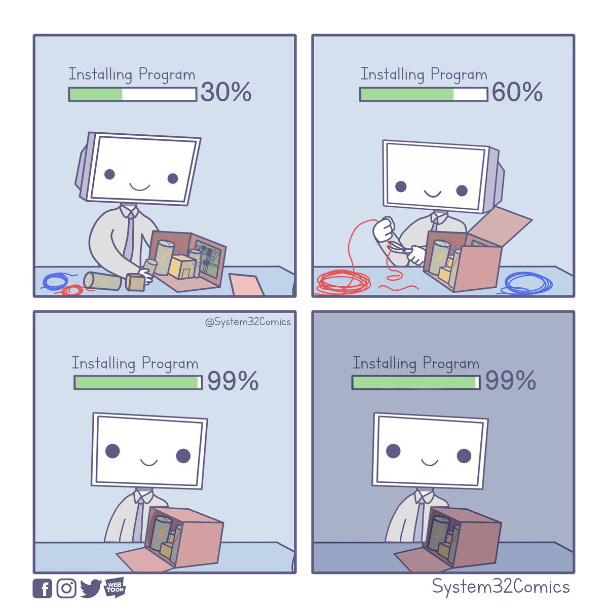AtchooDev's tweet photo. #Homebrew: You just never know whether it's gonna install something straight away, or if it decides to do an all-nighter and force update every single app or bash script you've installed since 1992. 50-50. @System32Comics https://t.co/dBTFa3SOrj