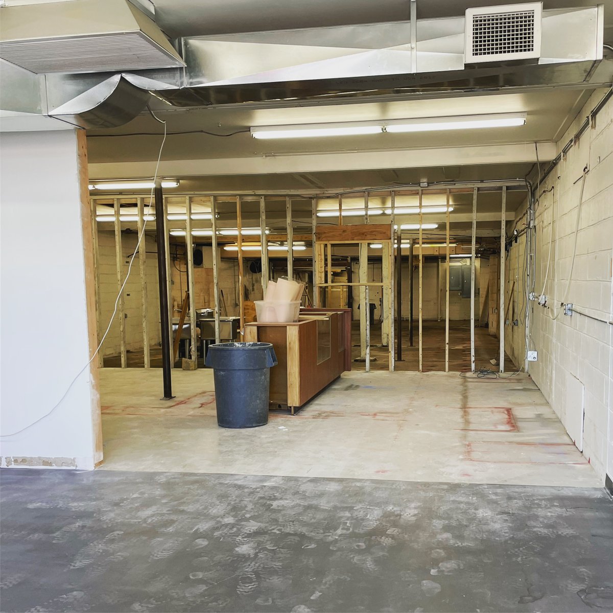 Yes, there used to be a wall here! It was sacrificed in the name of economic development and to create a permanent location for our CoMo Cooks Shared Kitchen.  #CoMoCooks #ThePackingHouse #goodtobeintheloop #thingsaremadehere