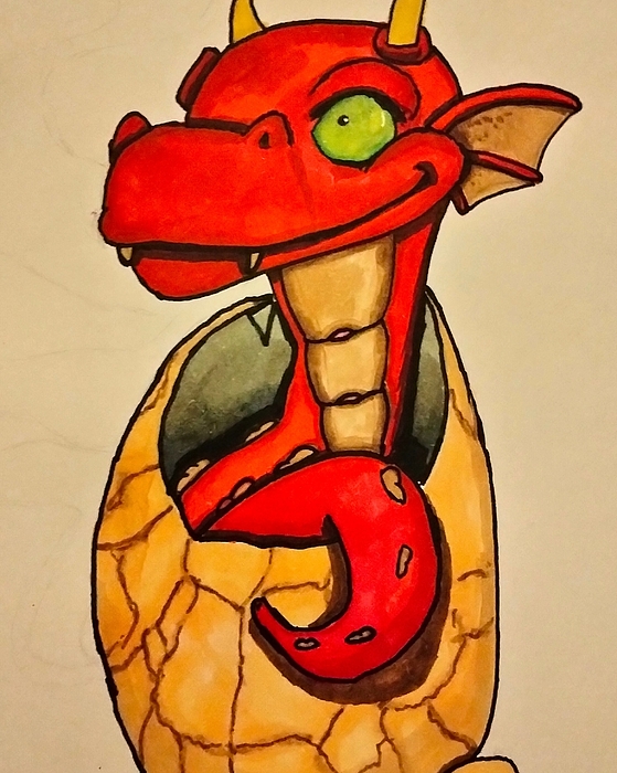 penguinrockso's tweet photo. New artwork for sale! - "Dragon Hatchling " - https://t.co/NsMYkRAH90 @shoppixels https://t.co/z12efvB3ba