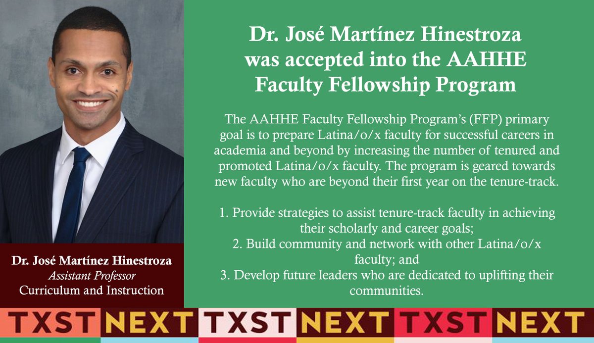 Congratulations to Dr. José Martínez Hinestroza for being accepted into the AAHHE Faculty Fellowship Program!