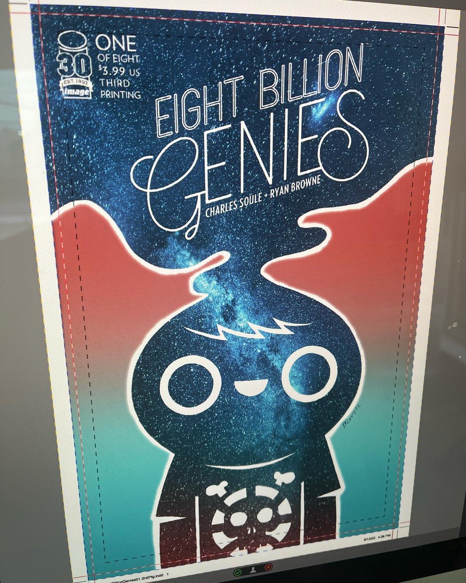 RyanBrowneArt's tweet photo. Proofing 8BG 1-3 third print and issue 4 second print today! Final day to order ‘em is today as well. Also, it’s the final day to buy copies of Genies on my webstore before they go into hibernation for a while. Link in bio. #eightbilliongenies #8bg #charlessoule #imagecomics https://t.co/bkaFWr4Tbg