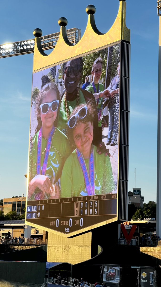 GOTRKC's tweet photo. Much gratitude to Royals Charities for honoring longtime Girls on the Run Lead Coach DeAirra Trent in the Buck OโNeil Legacy Seat this weekend, one of the greatest Kansas City honors for people impacting the community. #kansascity #royalscharities #kcnonprofit #gotrkc https://t.co/NNzwnIPOPI
