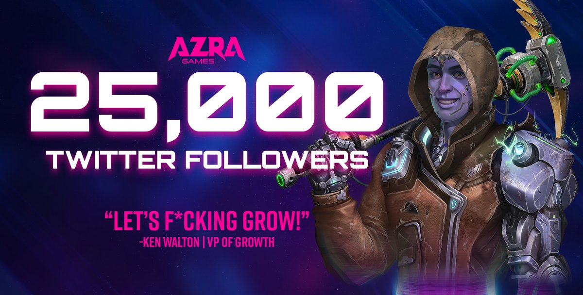 Azra Games (@azragames) on Twitter photo "Let's fucking grow"
- Ken Walton, VP of Growth, AZRA
We're now up to 25K Twitter followers! To celebrate, we're giving away 25(!!) WL spots for our Sept mint.
1. Follow @azragames, <a href="/legions_legends/">Project Legends (5555)</a>, <a href="/kenwalton/">kenwalton.eth.sol.sui ➡️ Consensus Toronto</a>
2. Like / RT / tag 2
3. Say hi in discord.gg/azra
96 hrs "Let's fucking grow"
- Ken Walton, VP of Growth, AZRA
We're now up to 25K Twitter followers! To celebrate, we're giving away 25(!!) WL spots for our Sept mint.
1. Follow @azragames, <a href="/legions_legends/">Project Legends (5555)</a>, <a href="/kenwalton/">kenwalton.eth.sol.sui ➡️ Consensus Toronto</a>
2. Like / RT / tag 2
3. Say hi in discord.gg/azra
96 hrs