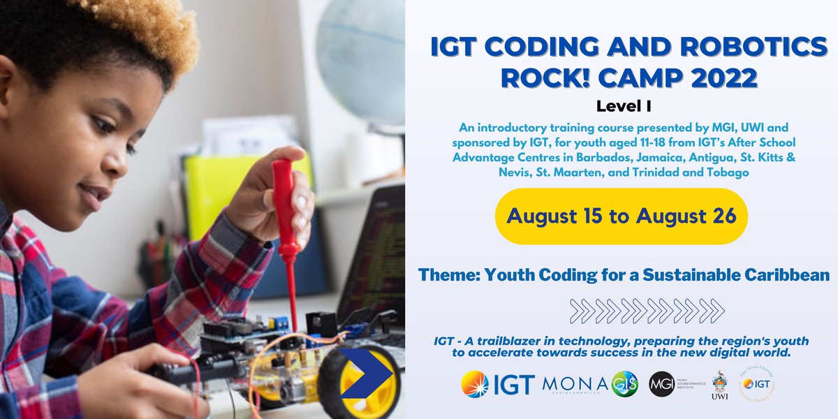 MGIMona's tweet photo. Level I students will be introduced to the foundations of coding and robotics, preparing them for more advanced lessons as the program continues. The program is fully sponsored by International Game Technology.
#mgimona #monagis #igtcaribbean #uwimona #procomm #jamaica #caribbean https://t.co/hbhu6X66tE