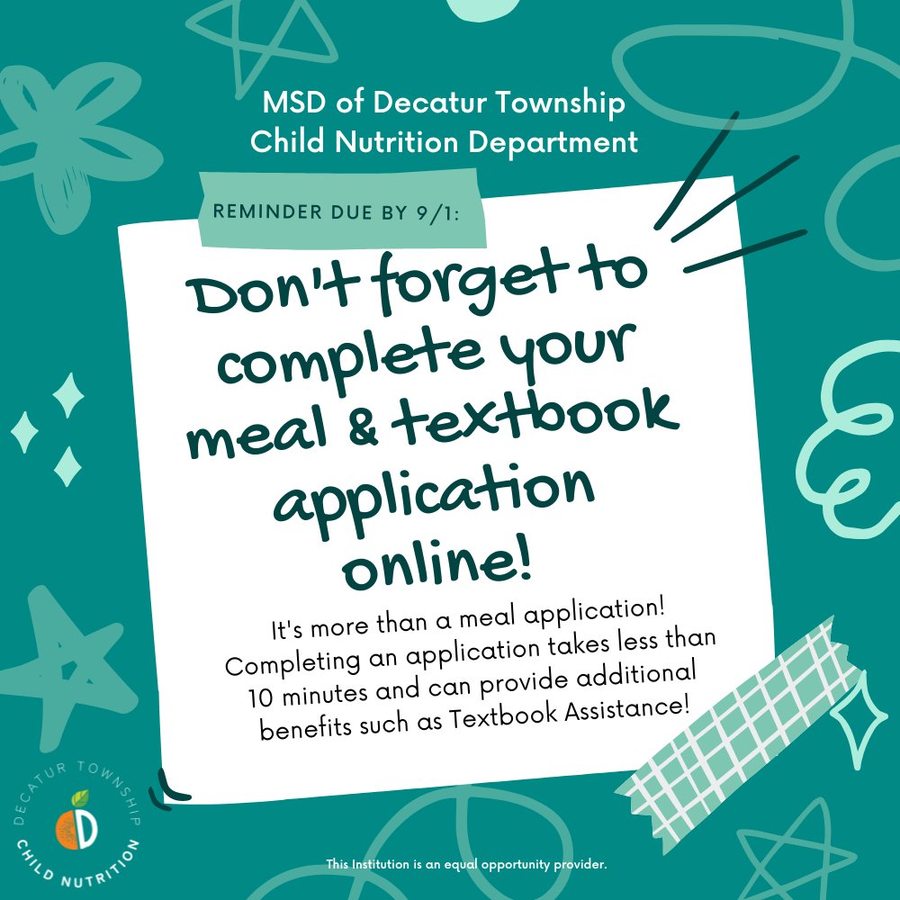 MSD Decatur (@msddecatur) on Twitter photo Friendly reminder! Meal/Textbook Assistance Applications can be found through Skyward Family Access: skyweb.msddecatur.k12.in.us/scripts/wsisa.…
#DecaturProud <a href="/Steph_Hofer/">Dr. Stephanie Hofer</a> <a href="/SD_Eagles/">Stephen Decatur Elementary</a> @lynwood_school <a href="/DELC_Gold/">Gold Academy</a> <a href="/DELCBlue/">Blue Academy</a> <a href="/wntigers/">West Newton Tigers</a> <a href="/DmsHawks1/">Decatur Middle School</a> <a href="/DCHS_hawks/">Decatur Central</a> <a href="/DTSExcellence/">DTSE</a> <a href="/DecaturHAA/">Decatur High Ability Academy</a> <a href="/hawks_liberty/">Liberty_Hawks</a> Friendly reminder! Meal/Textbook Assistance Applications can be found through Skyward Family Access: skyweb.msddecatur.k12.in.us/scripts/wsisa.…
#DecaturProud <a href="/Steph_Hofer/">Dr. Stephanie Hofer</a> <a href="/SD_Eagles/">Stephen Decatur Elementary</a> @lynwood_school <a href="/DELC_Gold/">Gold Academy</a> <a href="/DELCBlue/">Blue Academy</a> <a href="/wntigers/">West Newton Tigers</a> <a href="/DmsHawks1/">Decatur Middle School</a> <a href="/DCHS_hawks/">Decatur Central</a> <a href="/DTSExcellence/">DTSE</a> <a href="/DecaturHAA/">Decatur High Ability Academy</a> <a href="/hawks_liberty/">Liberty_Hawks</a>