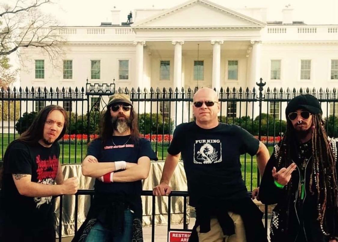 godofalltexas's tweet photo. Today we lost a former bassist, bandmate and good friend. His nickname in the band was Urine Asshole. He's the guy on the far right. He was our bass player on the 1st 2 tours; back in 2016 and 2017 and a few shows in between..
RIP Aaron Michael Jauken.. #passedaway https://t.co/CR6YinL9Xv
