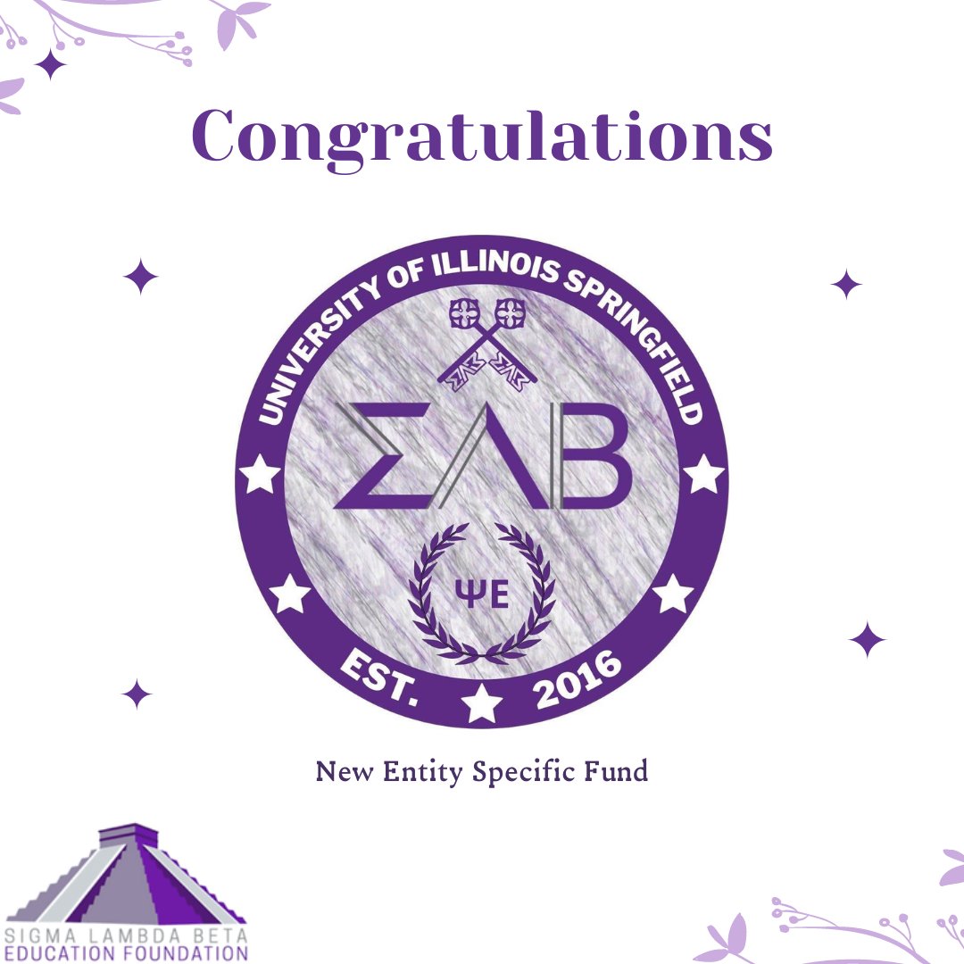 slbef's tweet image. Congratulations to the Psi Epsilon Chapter at the University of Illinois- Springfield for creating the SLBEF's newest Entity, Specific Fund! Brothers can now fundraise for and donate to the fund as the Chapter's own long-term endowment. #SLB #SLBEF #SigmaLambdaBeta