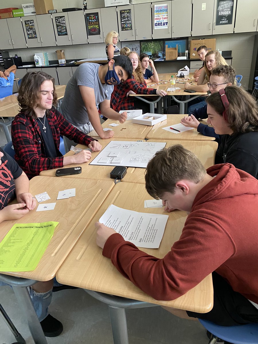 Visited Ms. Paquette’s Game Development class today, where they were playing and critiquing original board games. Great introduction to game theory before they start programming! #mcslearn #gladtobehere