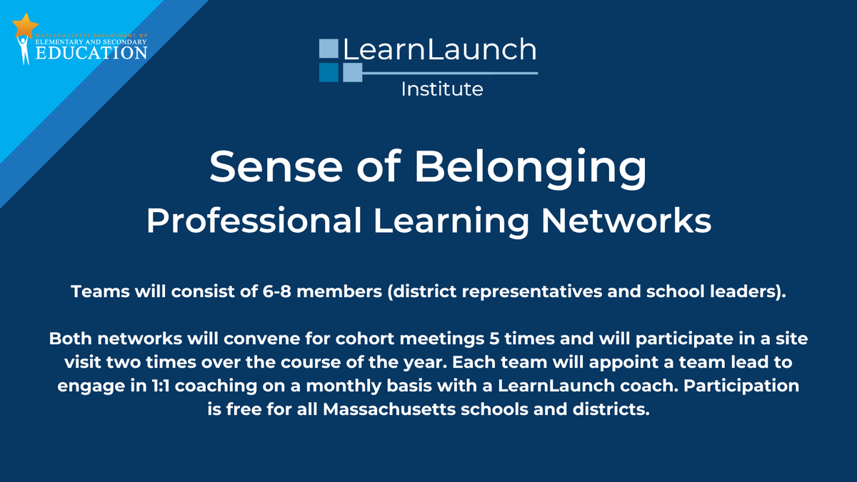 Schedule time with our team to learn more about the free year long networks focused on fostering a Sense of Belonging in your school community. Put together a team of district leaders or nominate your schools to join the networks! Connect with our team: hubs.ly/Q01k46VP0