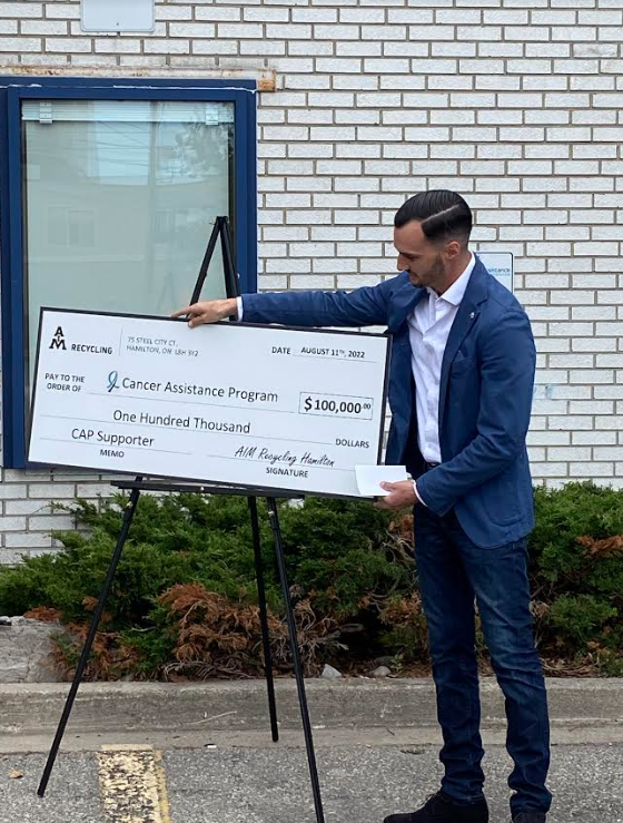 Cancer_Assist's tweet photo. AIM Recycling has donated $100,000 to support CAP’s equipment loan program.
⠀⠀⠀⠀⠀⠀⠀⠀⠀ ⠀⠀⠀⠀⠀⠀⠀⠀⠀⠀⠀
Today, AIM staff, with CAP staff and volunteers, unveiled a new plaque outside CAP’s equipment program entrance in recognition of this incredibly generous gift! https://t.co/qBQutjN2Qd