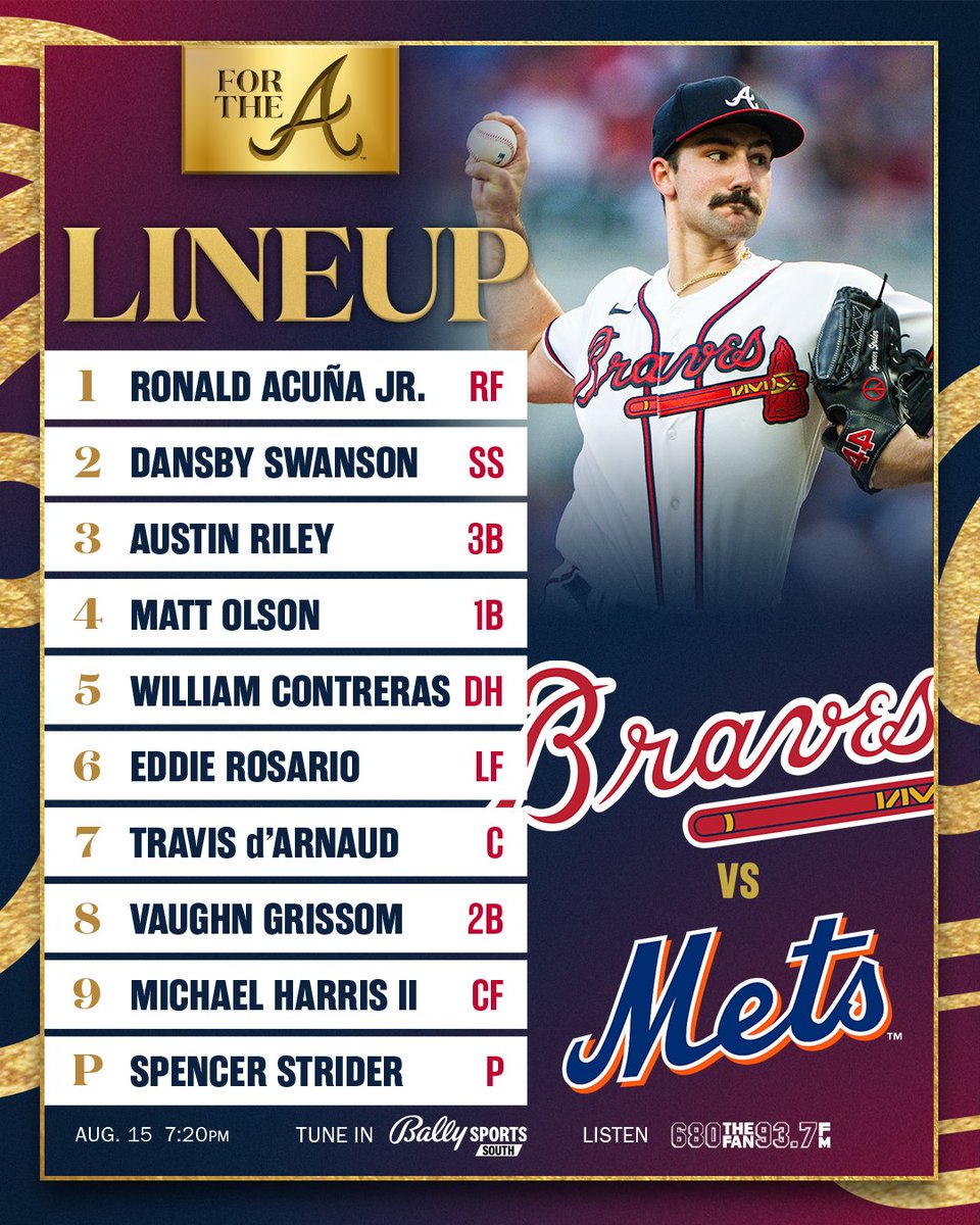 Braves's tweet photo. A big series vs. the Mets starts tonight at @TruistPark!

#ForTheA https://t.co/72VcIOaou4