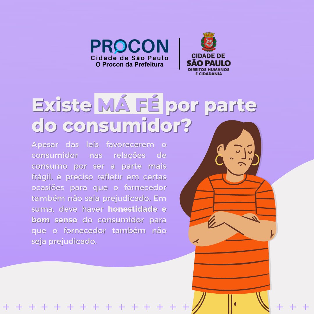 proconCidadeSP's tweet photo. Existe MA FÉ por parte do consumidor?
Acesse https://t.co/Sjj6NJwoXx e confira!
#procon #proconcidadedesp #direitodoconsumidor #consumidor #saopaulo #consumidorpaulista #dica #CDC #codigodedefesadoconsumidor https://t.co/z6qANzXNDd