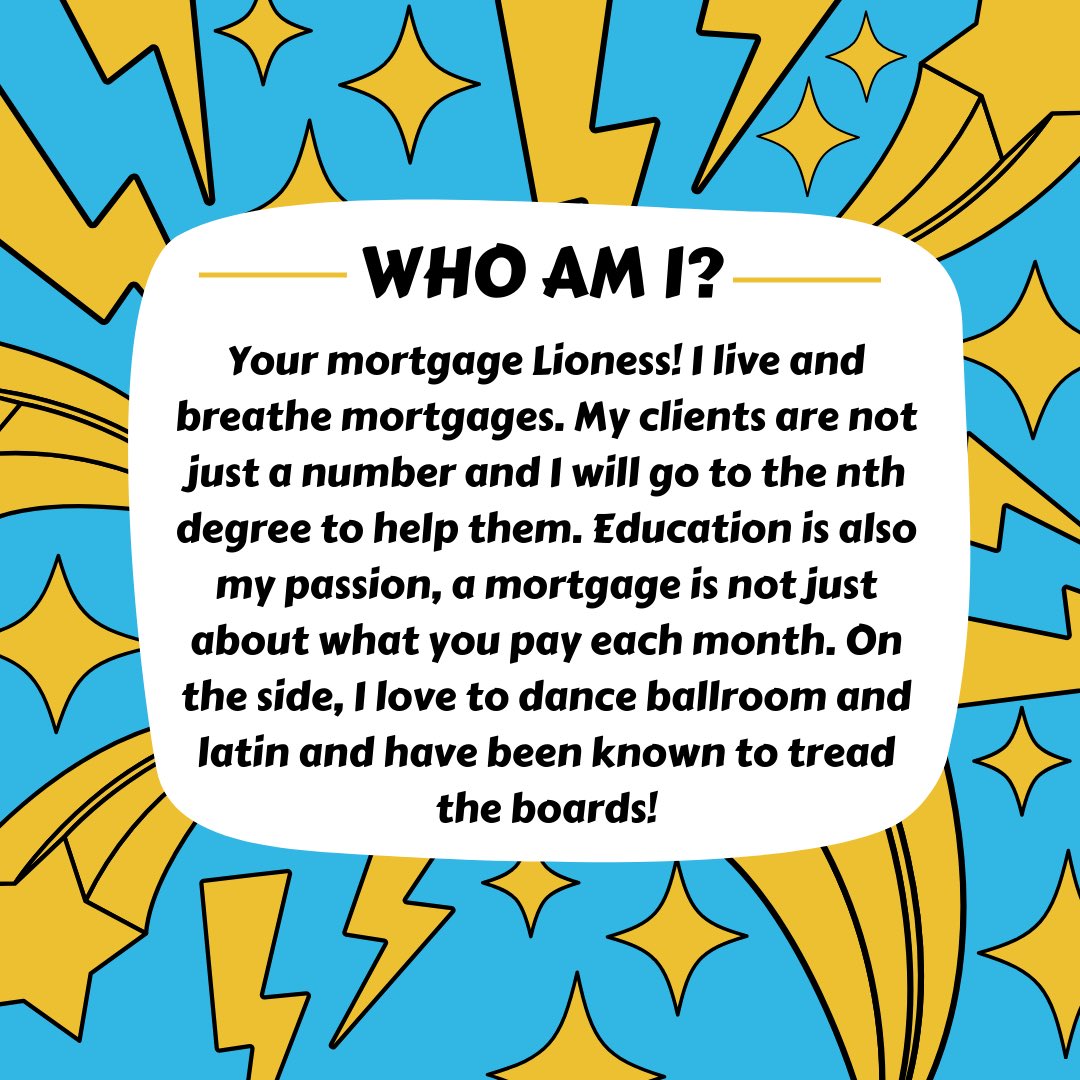 cathyLMFS's tweet photo. Who Am I?

#Mortgage #MortgageAdvice #MortgageBroker #LondonMoney #Money #Finance #WhoAmI #Property #RealEstate #Dance #Education #Passion https://t.co/DImIJ2joZq