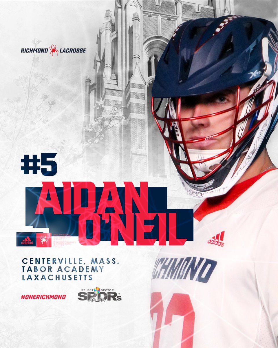 SpiderMLAX's tweet photo. Excited to welcome the attack of the class of 2️⃣0️⃣2️⃣6️⃣!

Welcome @AidanONeil22 to 🕷🥍 family! 

🕷 Attack / 5️⃣
🏡 Centerville, Mass.
🏫 Tabor Academy / @taborathletics
🥍 Laxachusetts / @LXCMinutemen

#OneRichmond #A10MLAX https://t.co/uHkfDYMKaP