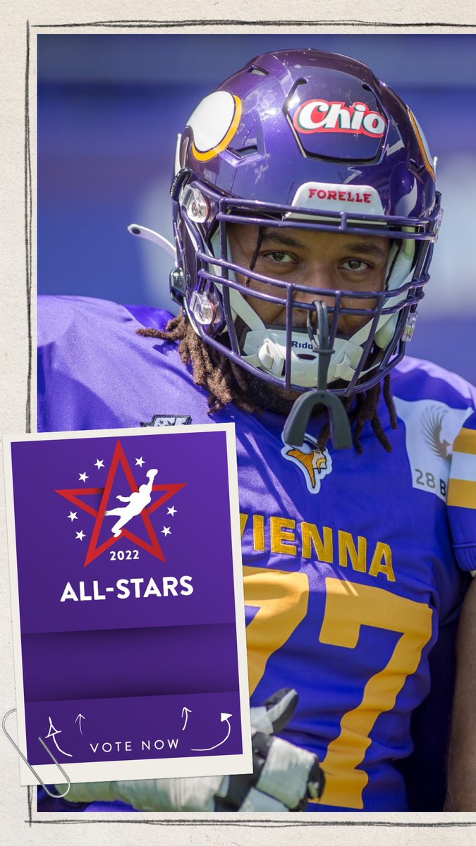 ViennaVikings's tweet photo. The @ELF_Official fan voting has started and many #PurpleReign warriors are nominated! #GoVote for the #ViennaVikings O-Linemen!
🏈 C @Yxng_Thicccness 
🏈 OT Aleks Milanovic
🏈 OT @tobylettman 
🏈 OG @n1klasjohansson 

https://t.co/h2Y1HJPPVs https://t.co/BHm7NxAmuX