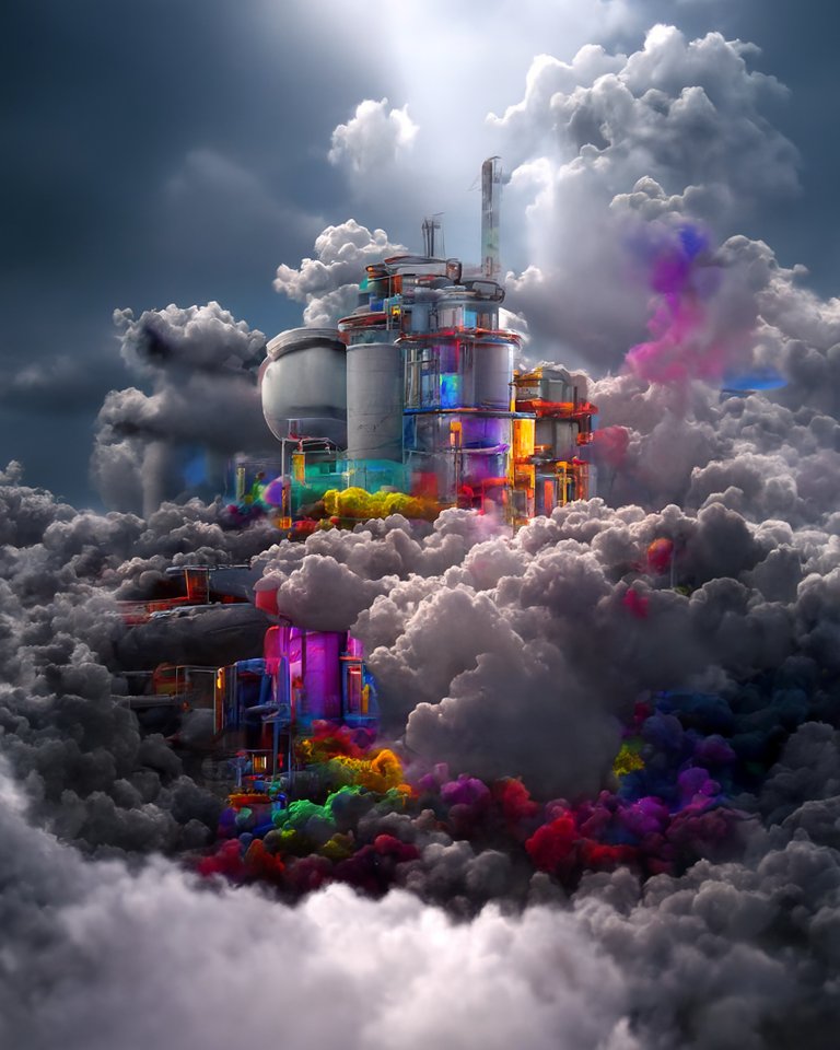 artvizual's tweet photo. Factory in the Clouds #artoftheday #dailyart #aiart #aiartwork #aiartworks #aiartist #aiartists #aicommunity #aigeneratedart #aigenerated #generative #seaart #digitalart #abstractart #igart #igartwork #dalle #artofinstagram #midjourney #factory https://t.co/KIbFlgmViz