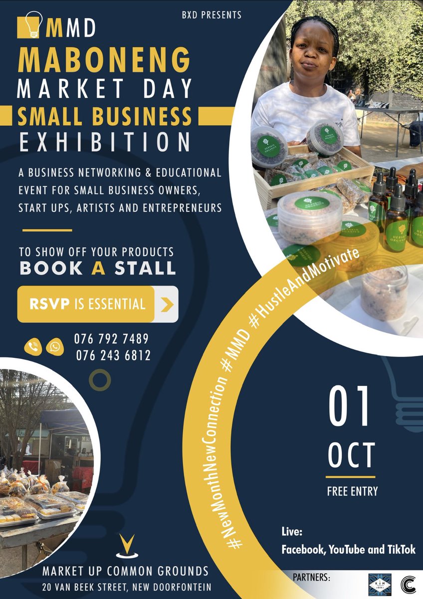 There’s a Small businesses exhibition in Maboneng Johannesburg and entrance is free 😩😩, ai Let’s make sure we don’t miss it 
Siphume ko #mihlali