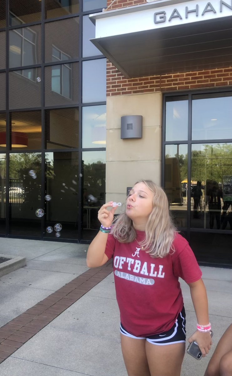 crafts_class's tweet photo. Look close!   Psychology Ss blowing bubbles to relate to our major themes of psychology this semester.  #memoriesofchildhood @GLHSLions https://t.co/wvy7KutrYy