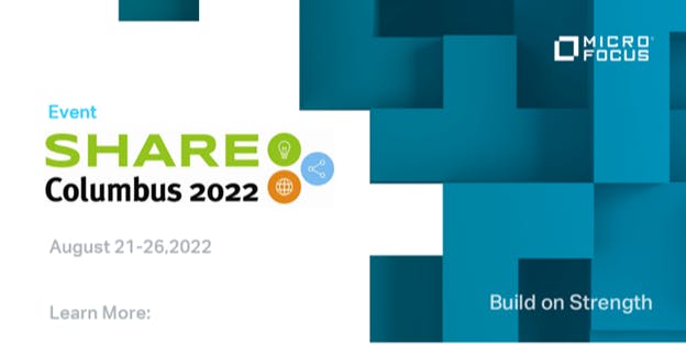 If you’re attending #SHAREcbus, join <a href="/MicroFocus/">Micro Focus</a> at the lunch &amp; learn or another session where the @MicroFocusCDMS team will be speaking on a variety of topics, from the #mainframe, to #COBOL, to diversity &amp; inclusion &amp; more:  #MyMicroFocus bit.ly/3JW1kQ4
